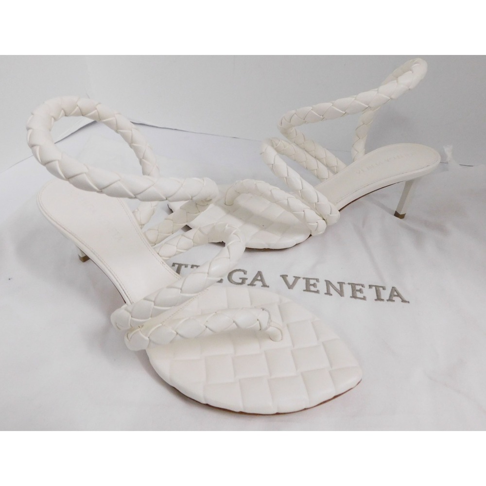 Bottega Veneta Leaf Braided Leather Stiletto‎ Sandals sz 36 New w/o Box